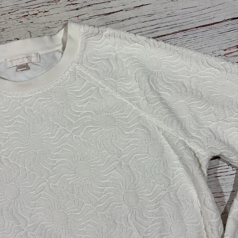 Spiritual Gangster Oversize Cotton Blend Jacquard Terry Sweatshirt White - Picture 8 of 9
